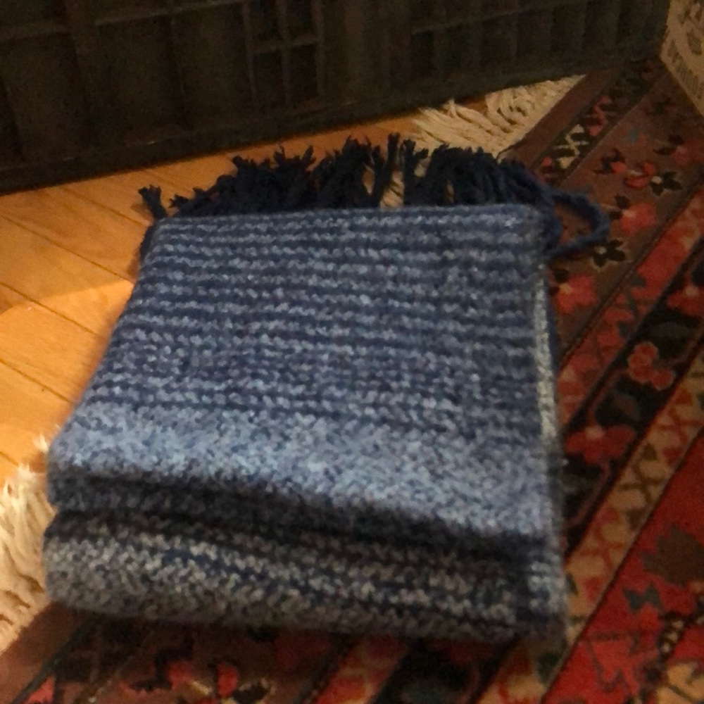 Blue fuzzy scarf